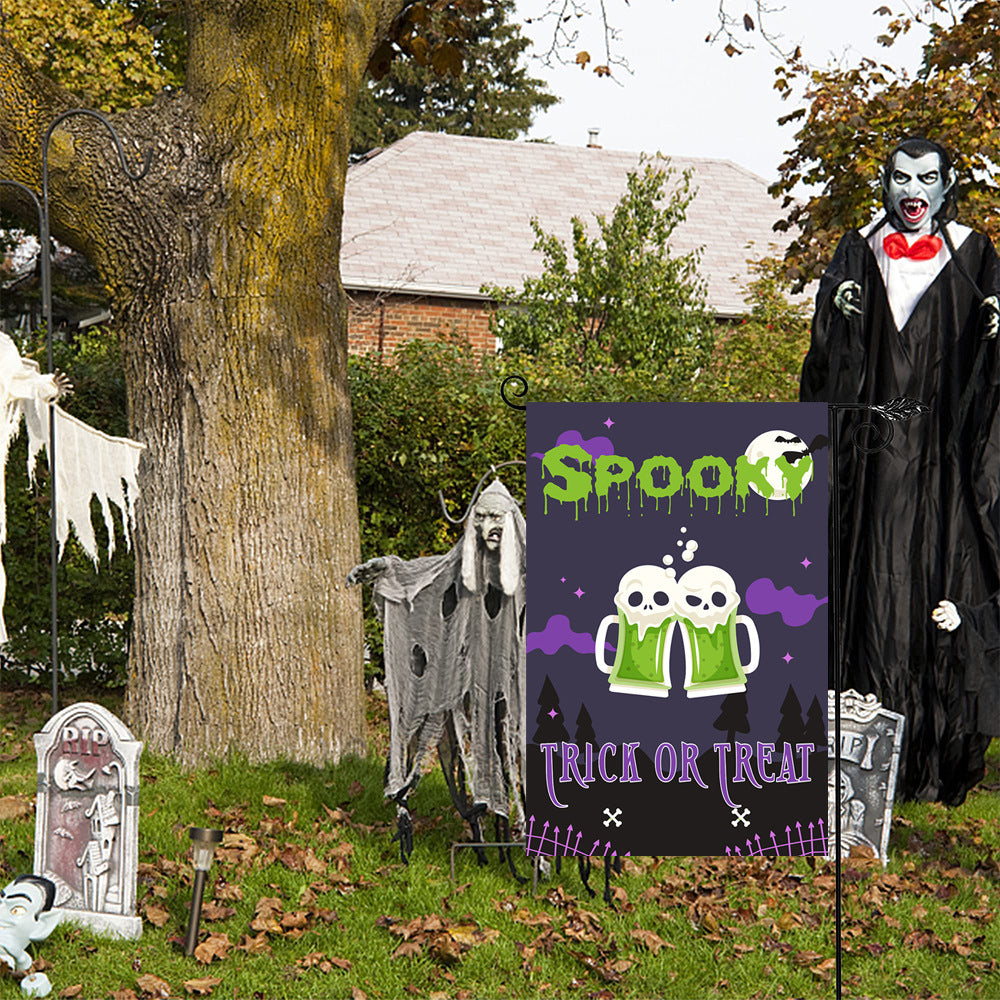 Wholesale Christmas garden flag linen print outdoor small flag yard decoration flag