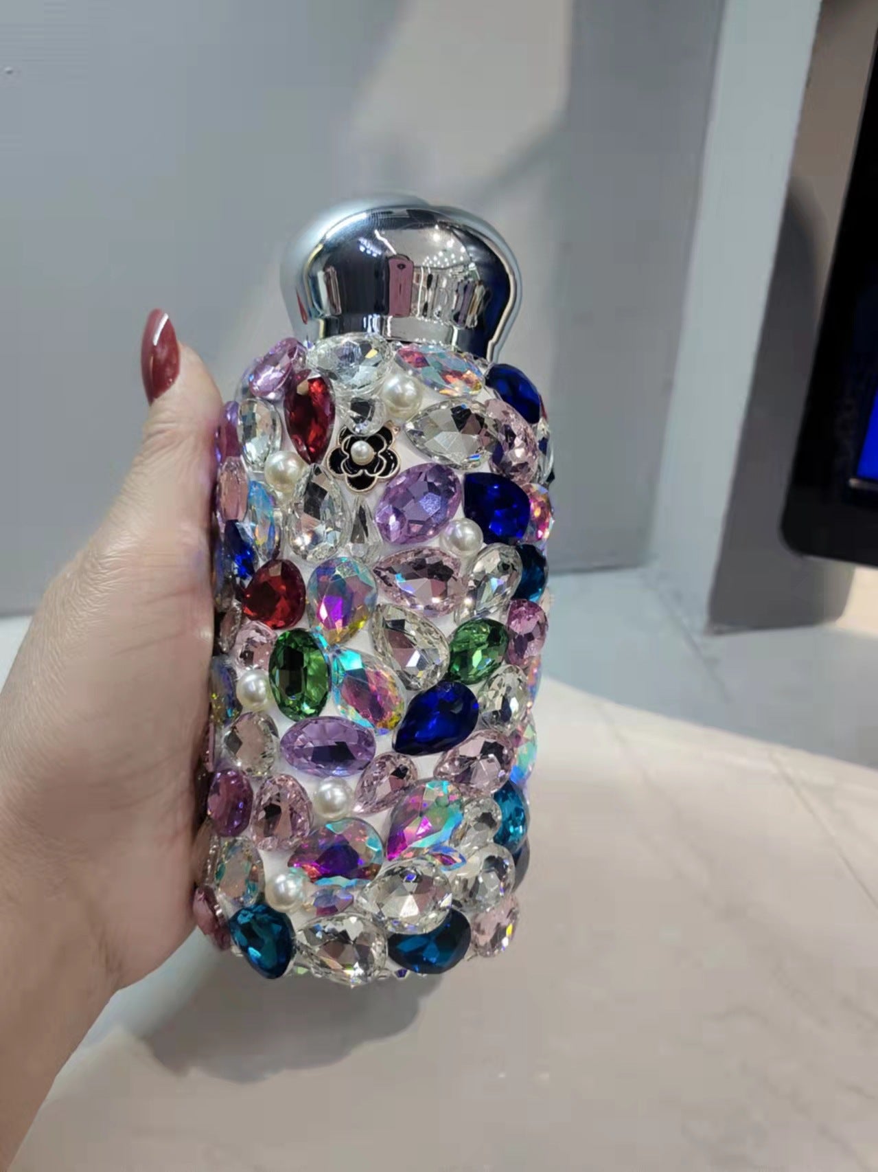 Wholesale Diamond Inlaid Large Stone Stainless Steel Thermos Bottles