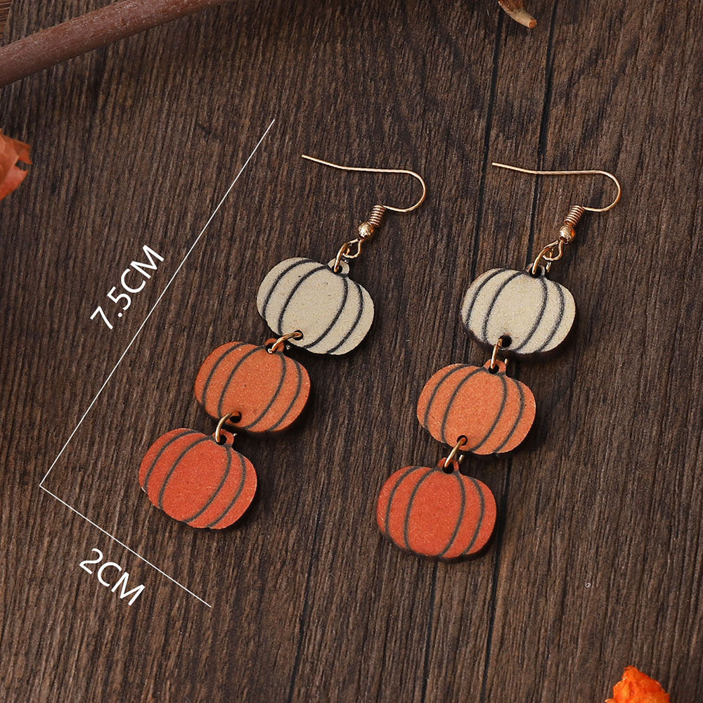 Wholesale Thanksgiving  Pendant Earrings Wooden Double-Sided Earrings