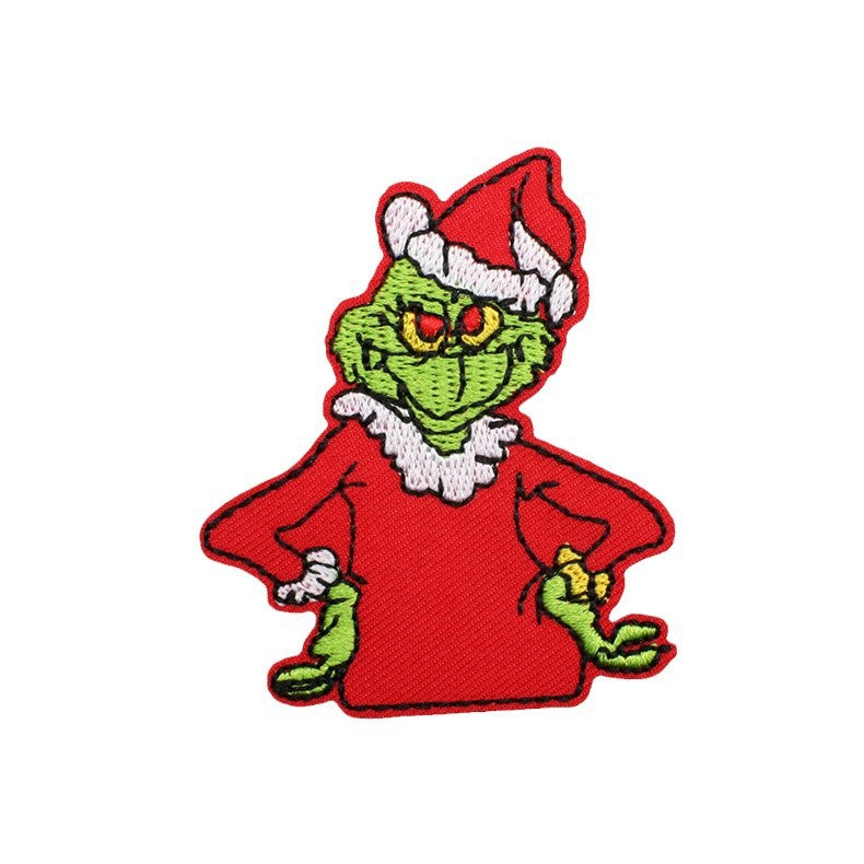Wholesale Embroidered Christmas Patch Funny Holiday Design Polyester Thread Applique For Clothing Resale  OLY Exclusive