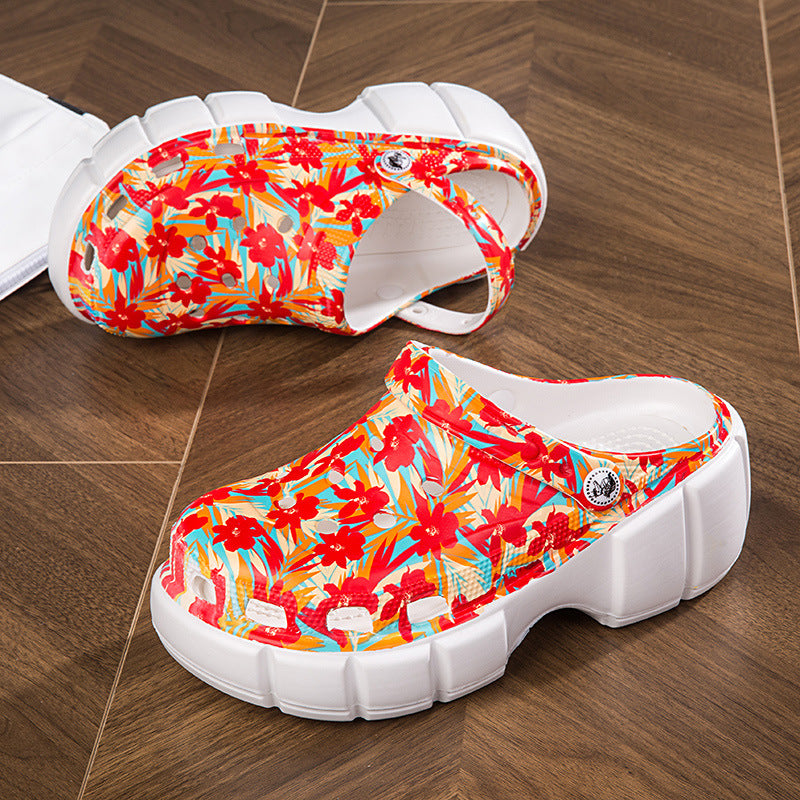 Wholesale of Women's Height Increasing EVA Perforated Shoes for External Wear