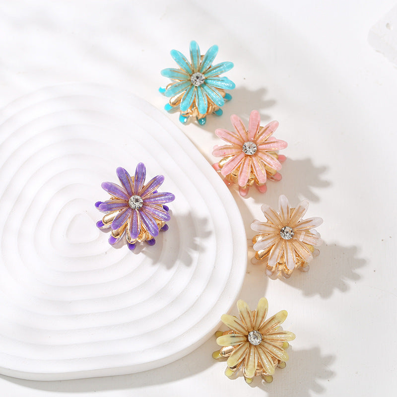 Wholesale crystal alloy flower hair clip