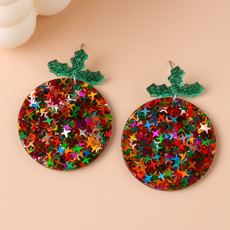 Wholesale Glitter Transparent Mask Crown Acrylic Design Earrings