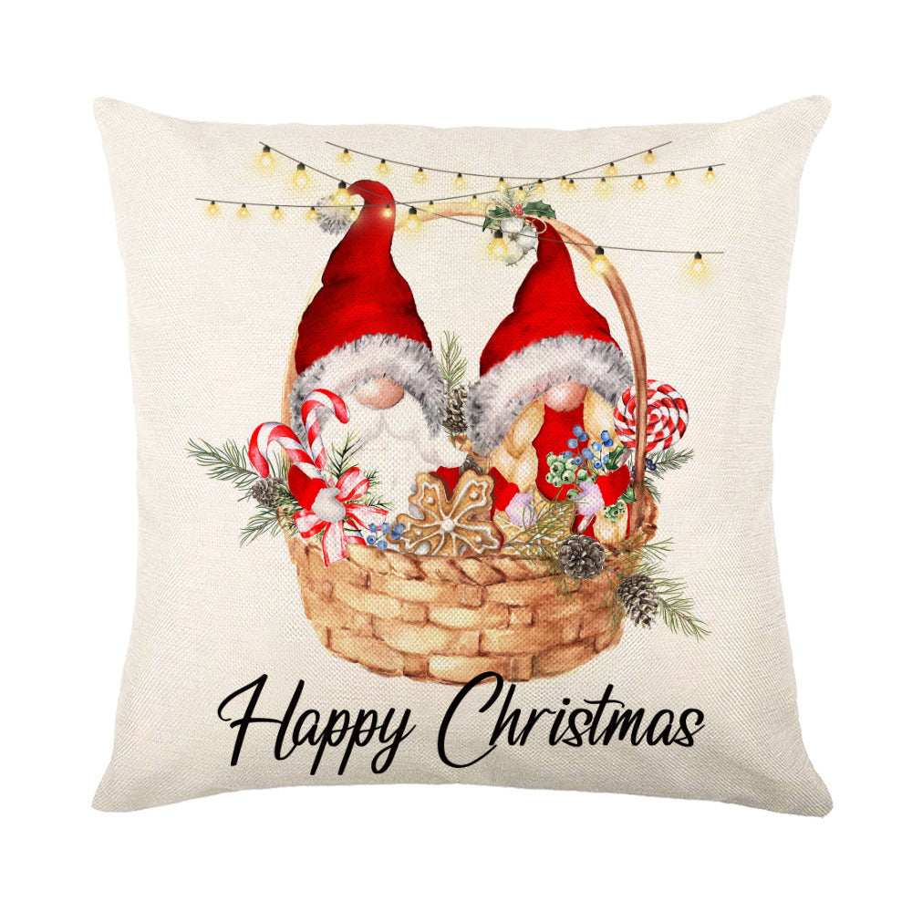 Wholesale Simple Christmas Throw Pillow Cover Letter Decoration Cushion Linen Printing Waist Cushion