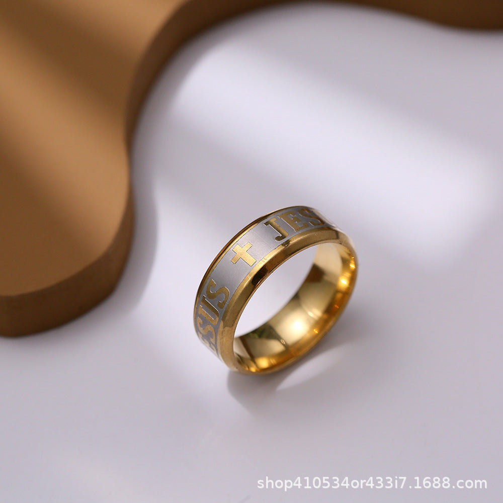 Wholesale Stainless Steel Retro Ring Men Hip Hop Titanium Steel Ring