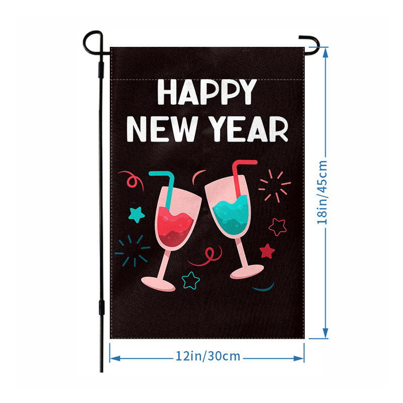 Wholesale 2026 New Year Garden Flag Hanging Flag Party Atmosphere Garden Flag