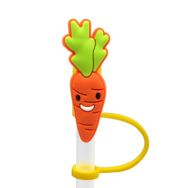 Wholesale 10pcs/pack  Cute cartoon straw cap straw cover silicone dust plug