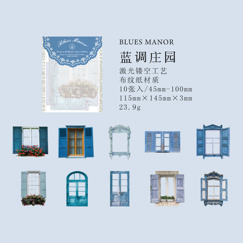 Wholesale Retro Hollow Flower Window Collage Card Sticker Window Dream Series Notebook DIY Material Sticker 6 Types