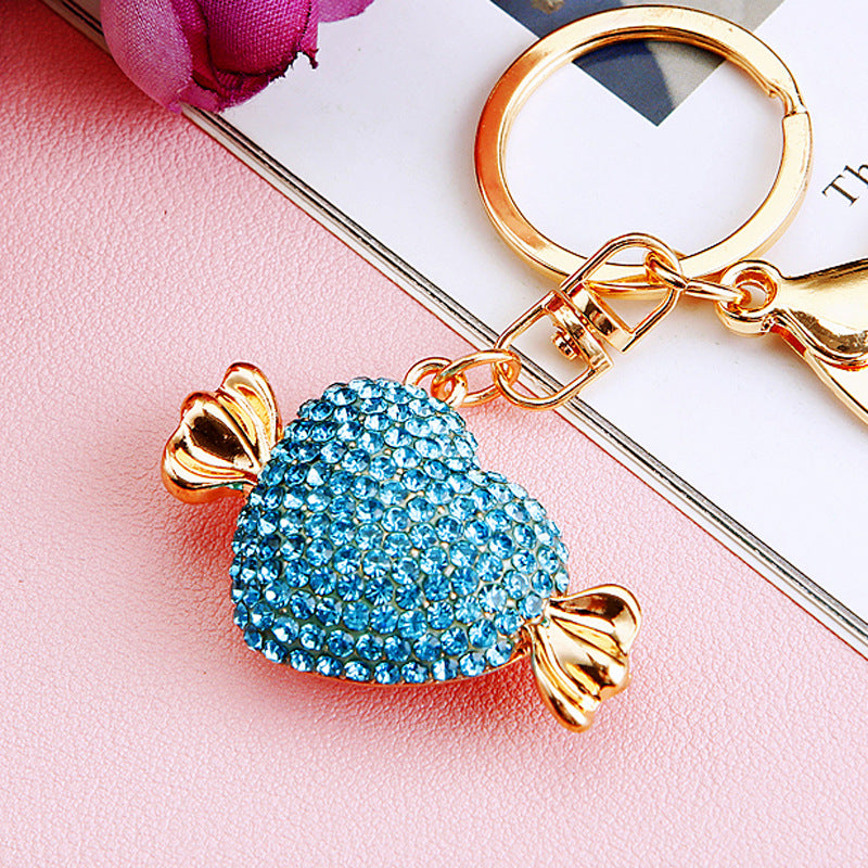 Wholesale Diamond-encrusted One-arrow Heart-piercing Love  Metal  Keychain