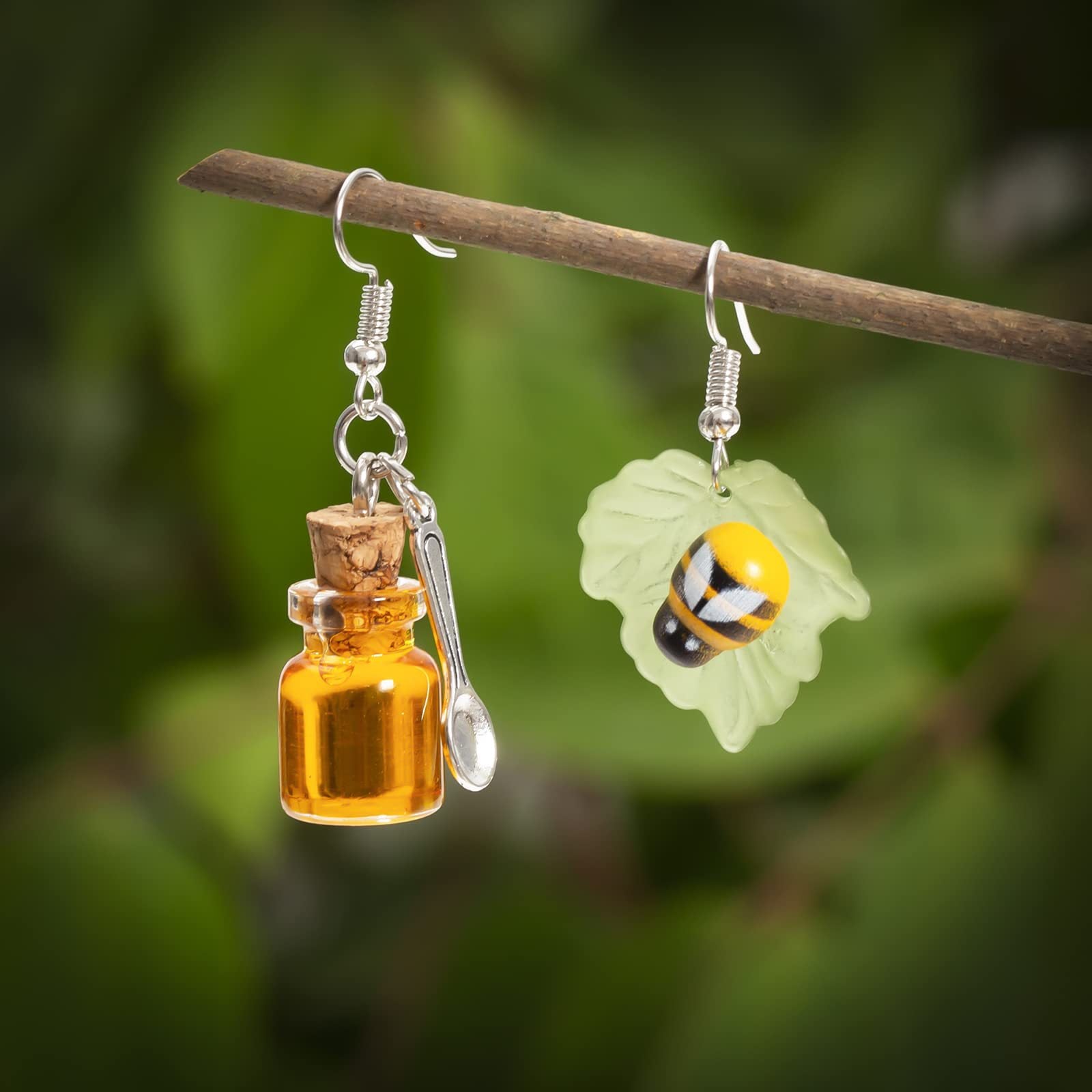 Wholesale 5pcs Creative Simulation Honey Transparent Bottle Earrings