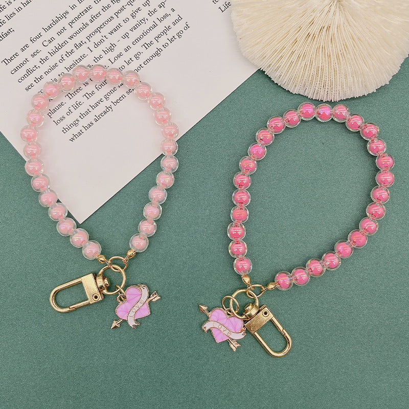 Wholesale Zinc Alloy Colorful Beaded Lanyard Keychain