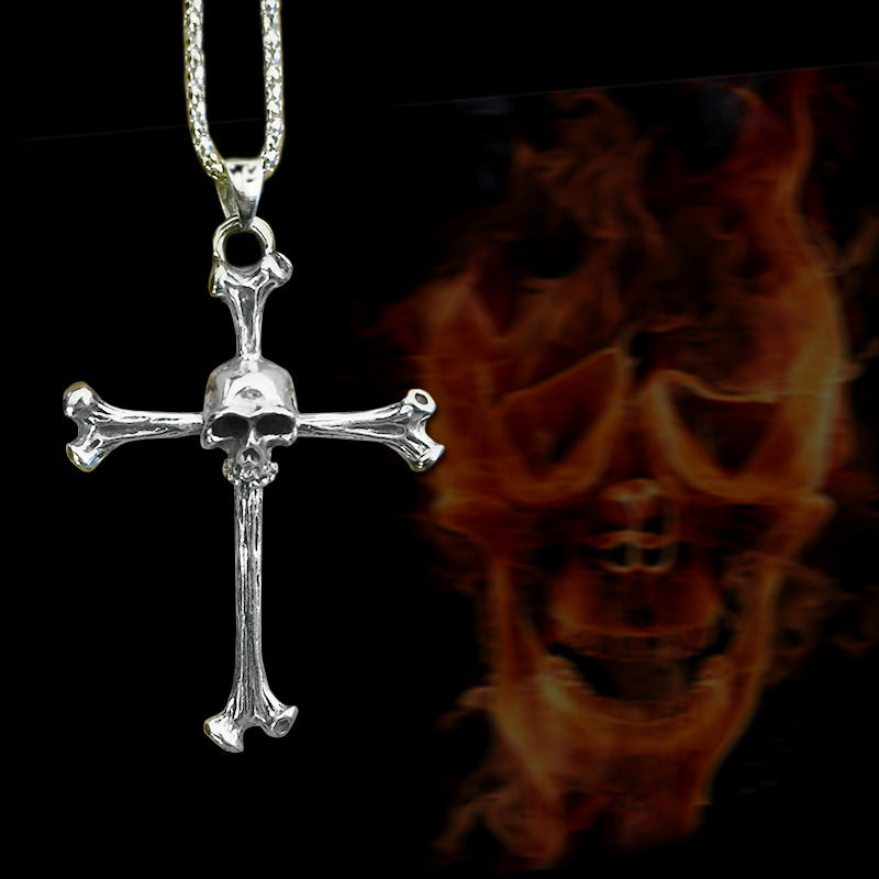 Wholesale Skull Personality Cross Religious Belief Punk Hip-hop Style Ghost Skull Necklaces