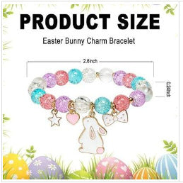 Wholesale Easter Blooming Bead Pink Love Rabbit Bracelet