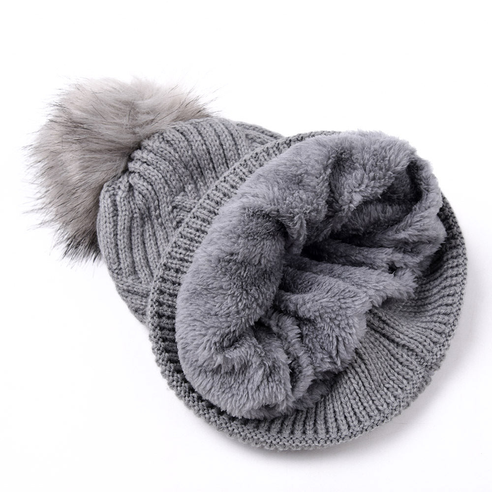 Wholesale Solid Color Knitted Hat Warm Plus Velvet Diamond Plaid Knitted Beanie