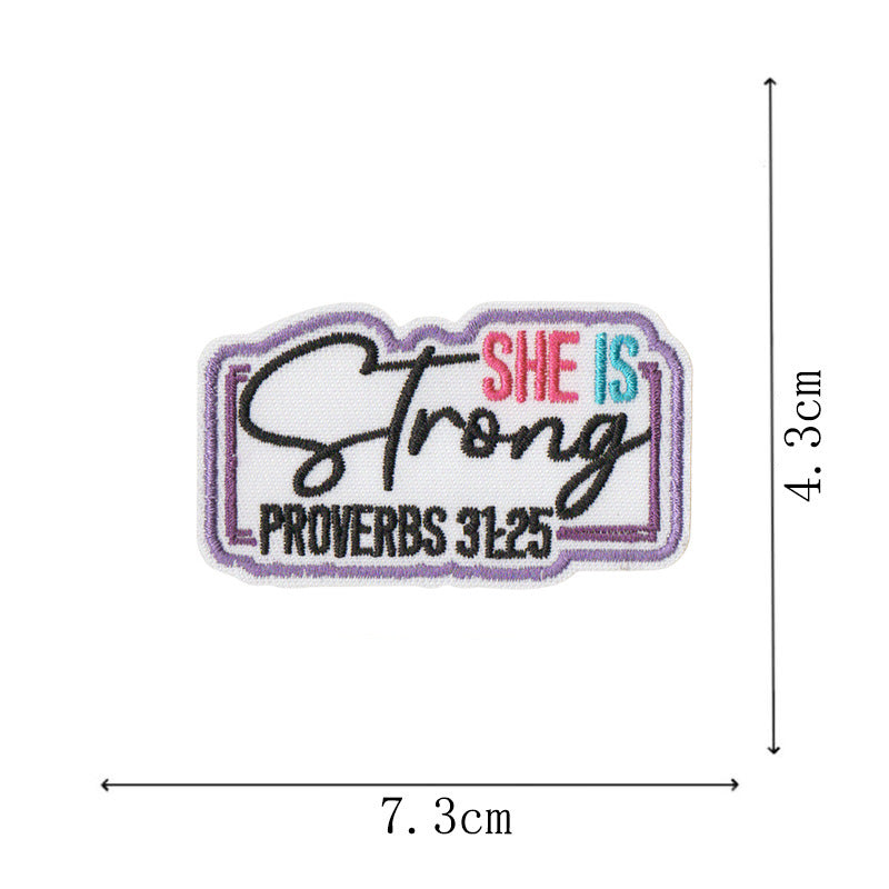 Wholesale Chic Embroidered Patches 16 Pcs Bible Verse Iron On Applique For et Clothing Decoration Resale Gift