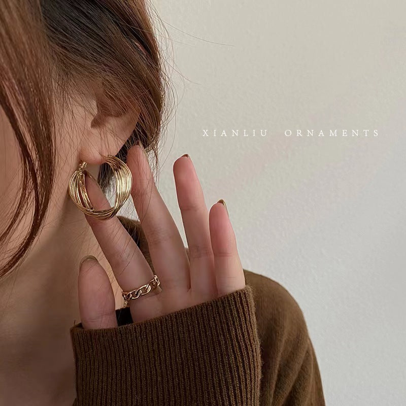 Wholesale Geometric oval high-end cool style earrings