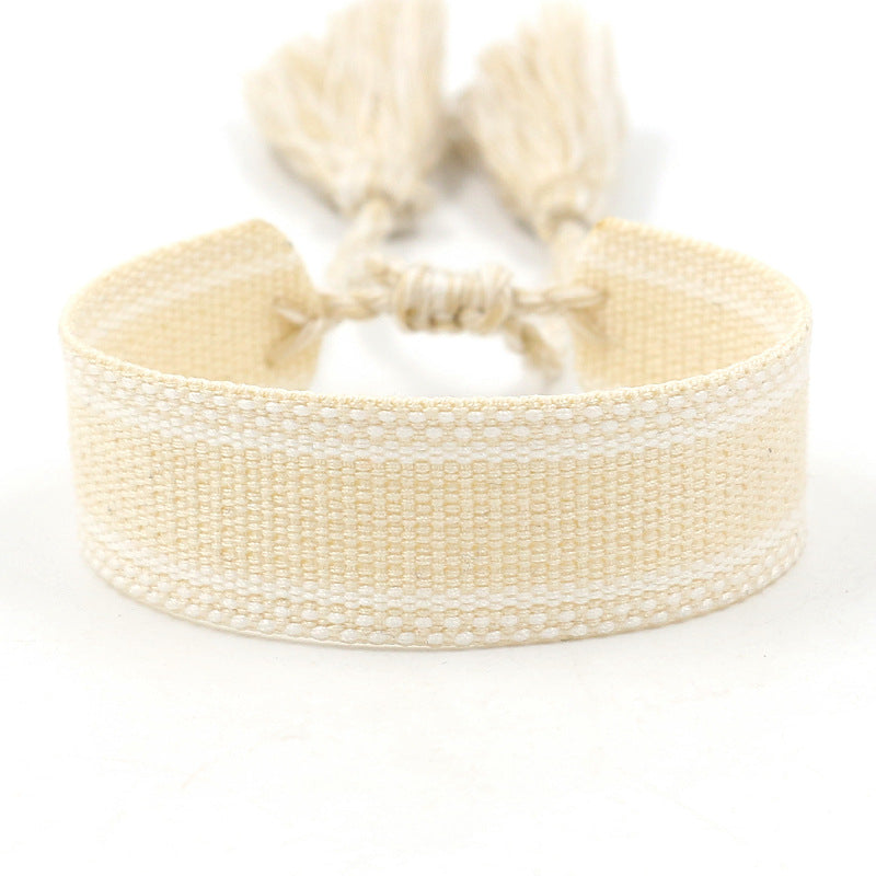 Wholesale Custom Embroidered Tassel Woven DIY Polyester Bracelet !Please Contact Us WhatsApp:+86 151 6820 1735 Custom Service for Help