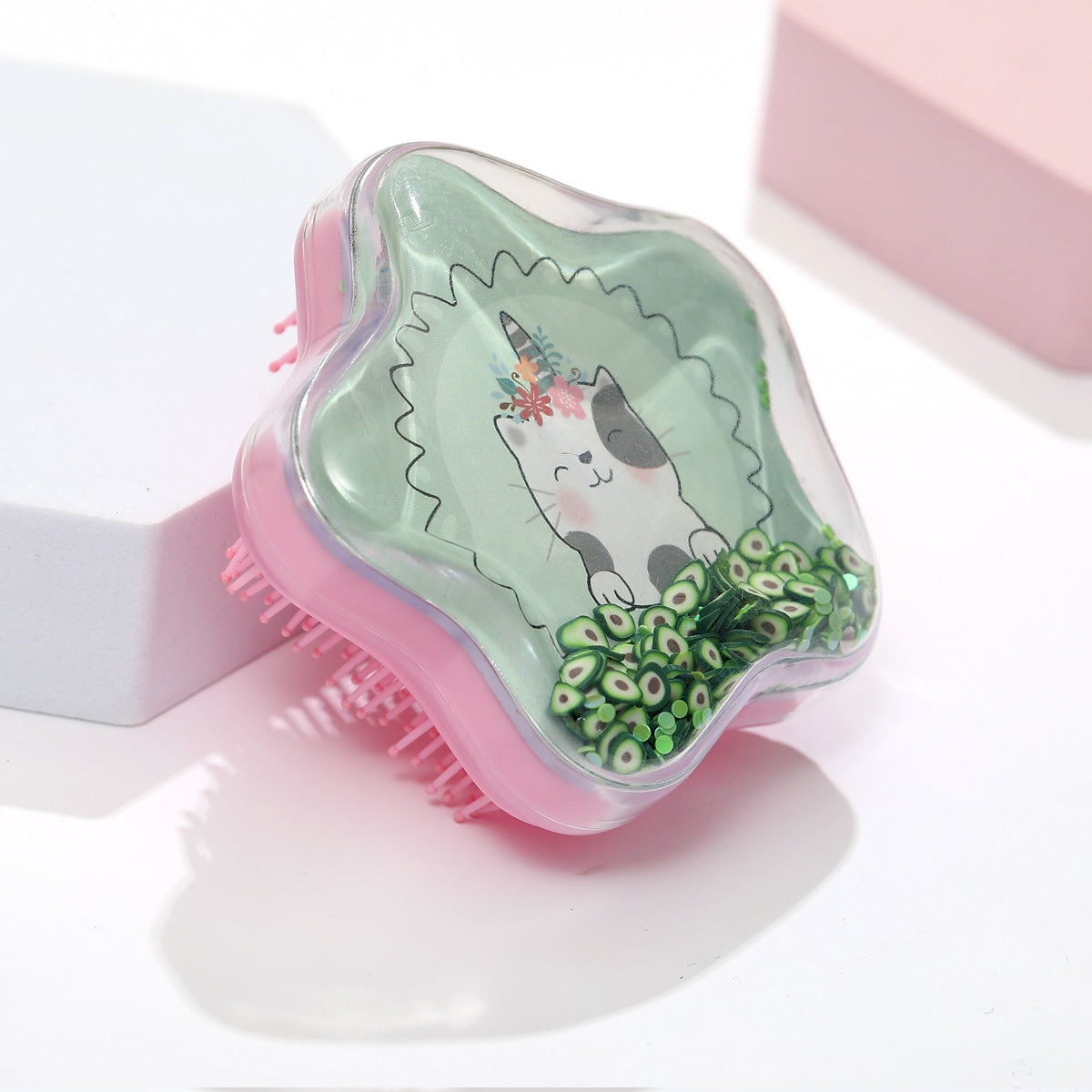 Wholesale ABS Transparent Cartoon Star Wave Illuminated Comb