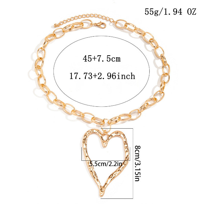 Wholesale Valentine' s Day thick chain big heart pendant necklace