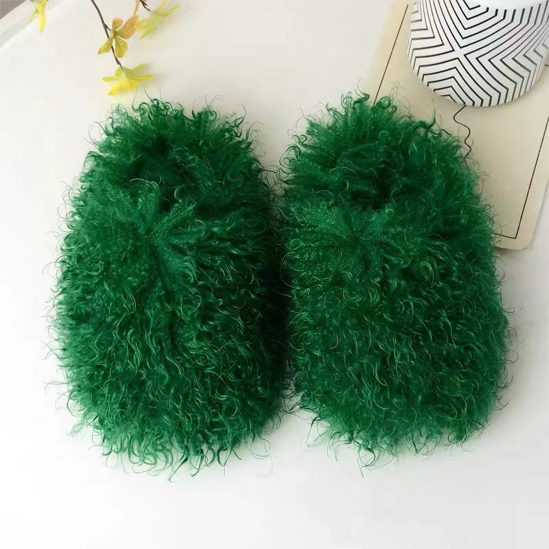 Wholesale Winter Imitation Beach Wool Fashion Warm Cotton Slippers Home Slippers