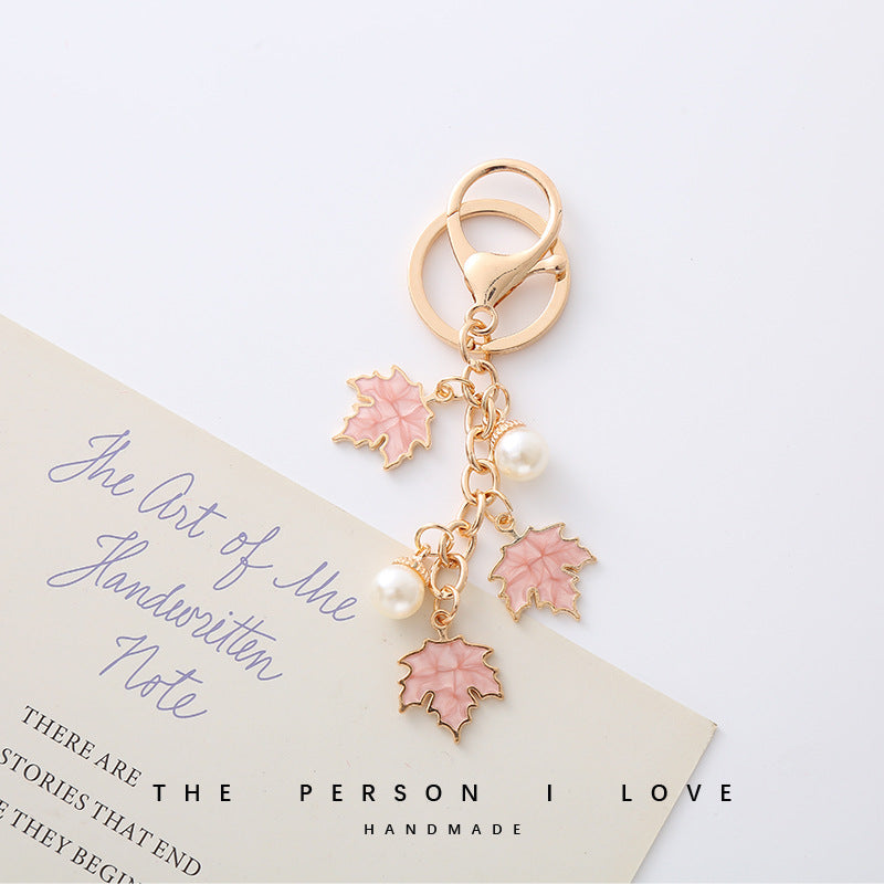 Wholesale Falling Maple Leaf Oil Key Chain