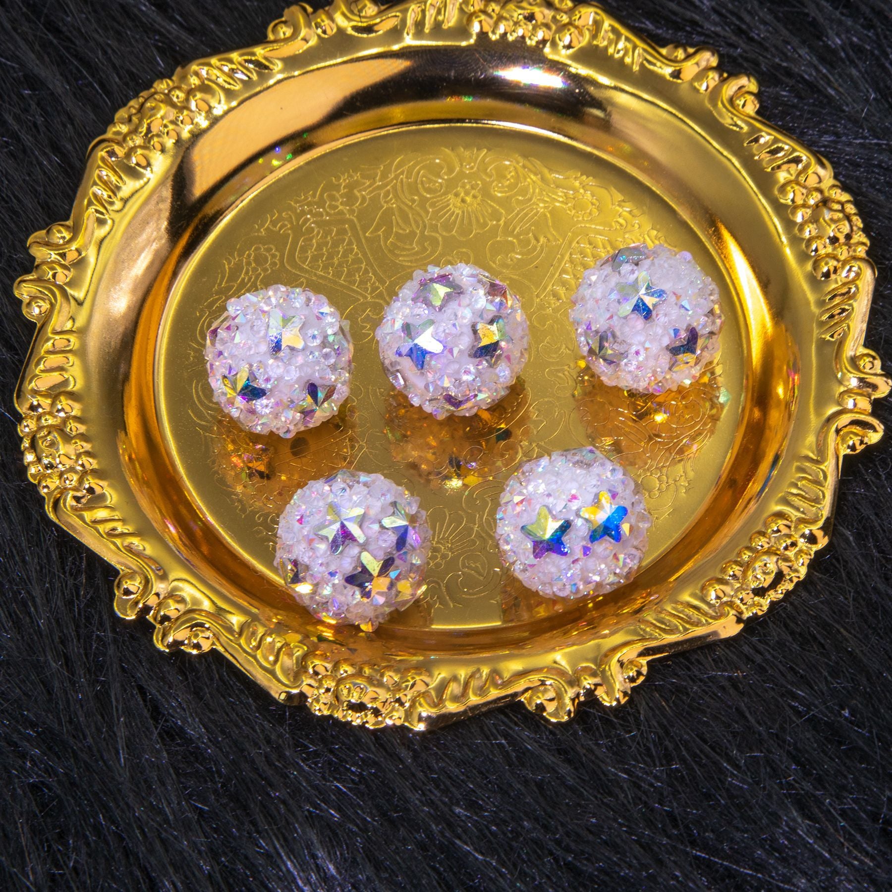 Wholesale 5pcs17mm Colorful Diamond Round Sugar Beads