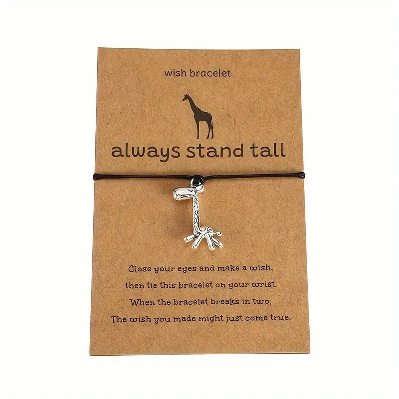 Wholesale Animal alloy pendant with adjustable hand woven bracelet