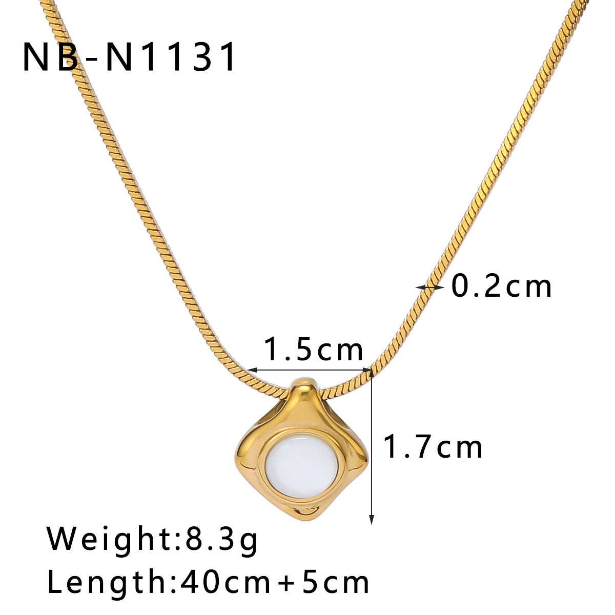 Wholesale High-grade Stainless Steel Inlaid Cat's Eye Love Versatile Necklaces