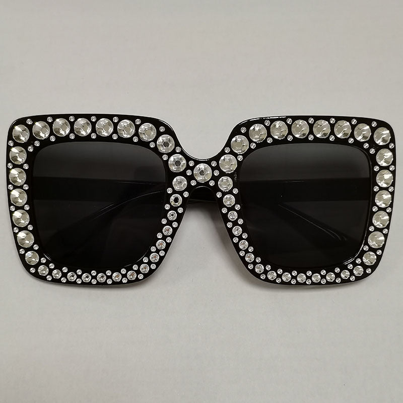 Wholesale Square Frame Diamond Retro Trendy Sunglasses