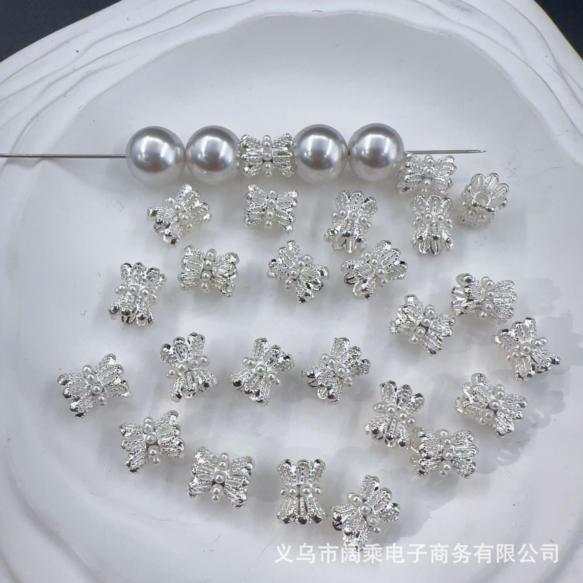 Wholesale 20pcs Ancient-plated hollowed-out small waisted golden double-sided torus spacer Beads