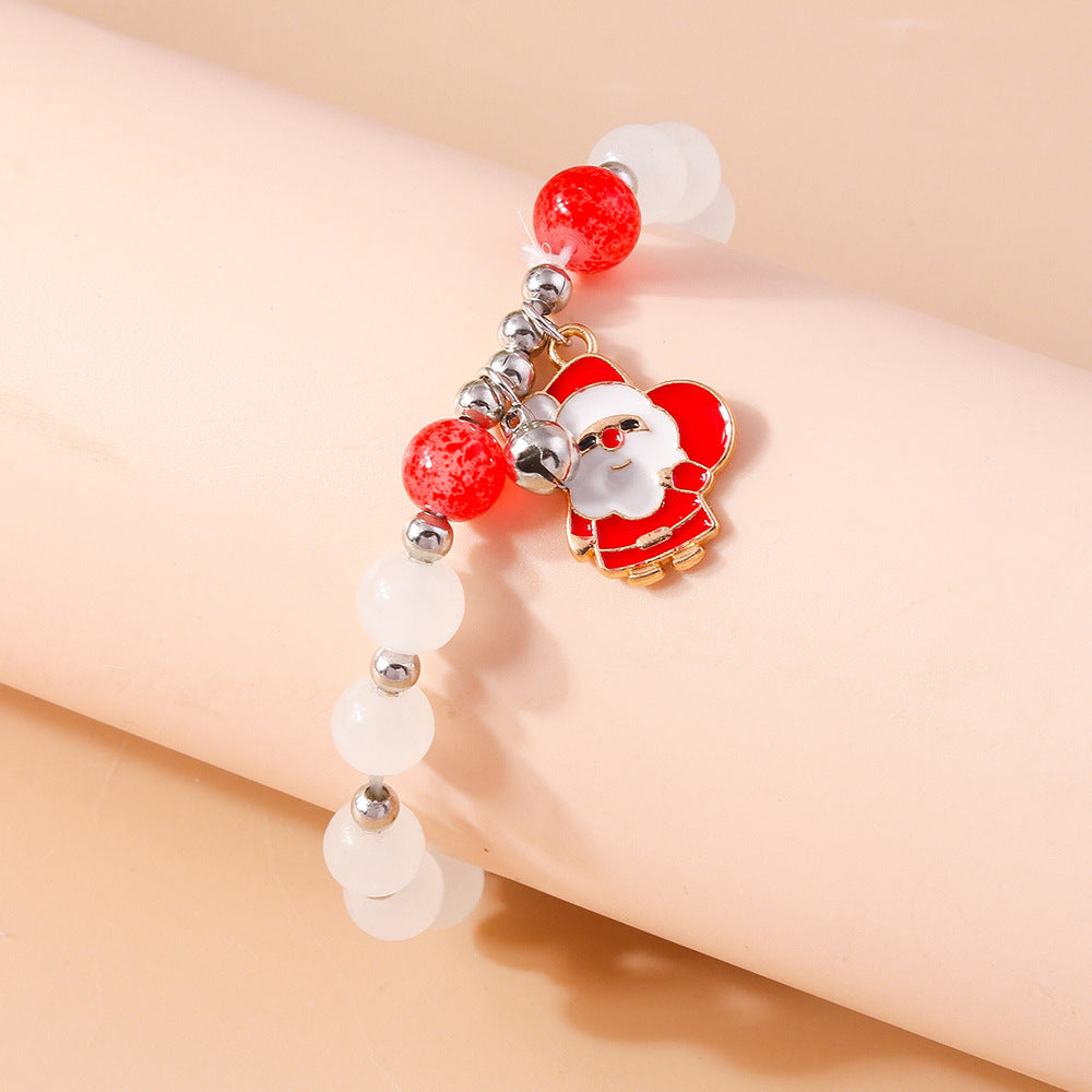 Wholesale Christmas Cat's Eye Santa Claus Elk Snowflake Bracelet