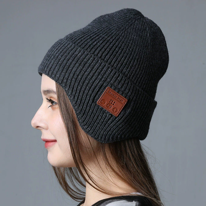 Wholesale Rechargeable Luminous Bluetooth Earphones Outdoor Warm Knitted Hat