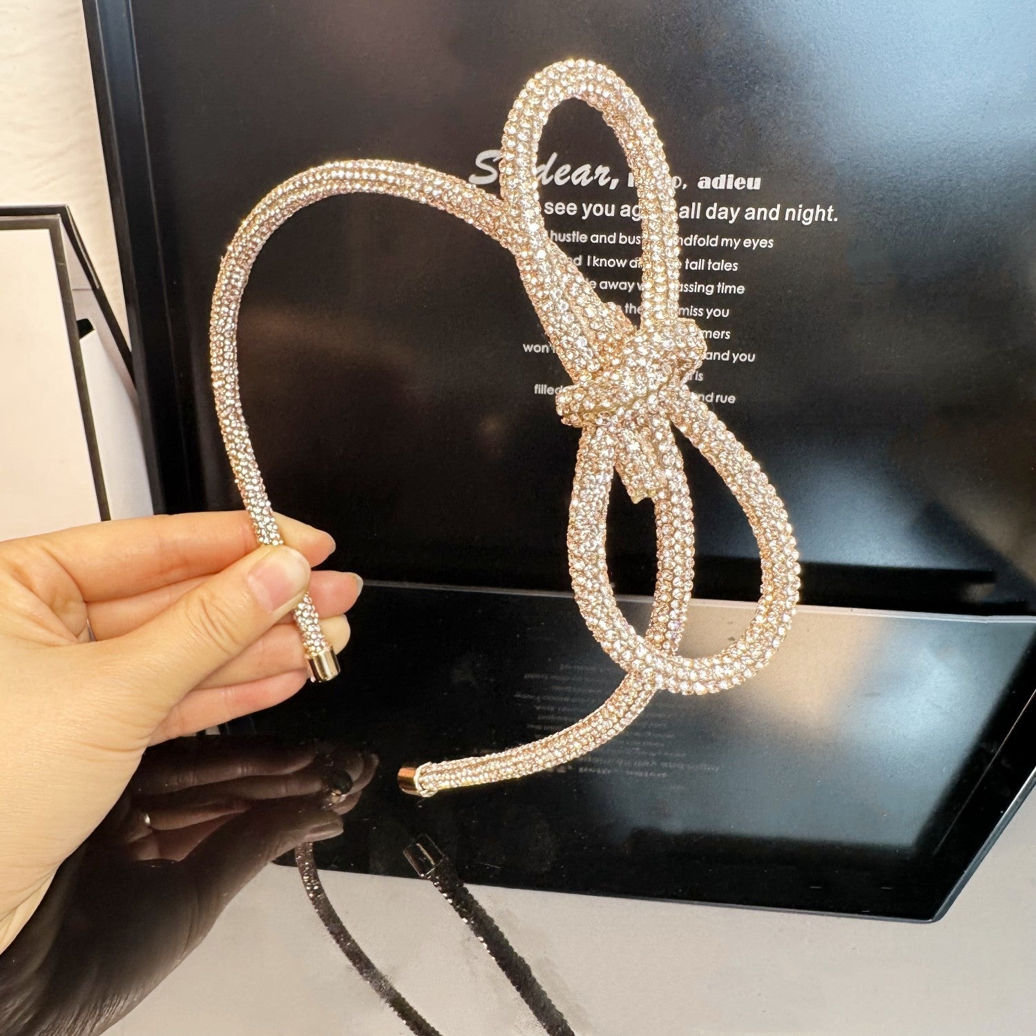 Wholesale Super Sparkling Water Diamond Fashion with Diamond Luxury Light Luxury Style Knotting Full Diamond Headband