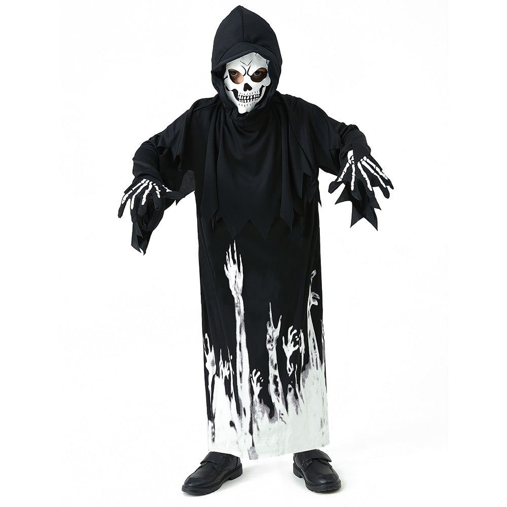 Wholesale Popular Glow-in-the-dark Grim Reaper Children's Halloween Party Cosplay Character Performance Costumes
