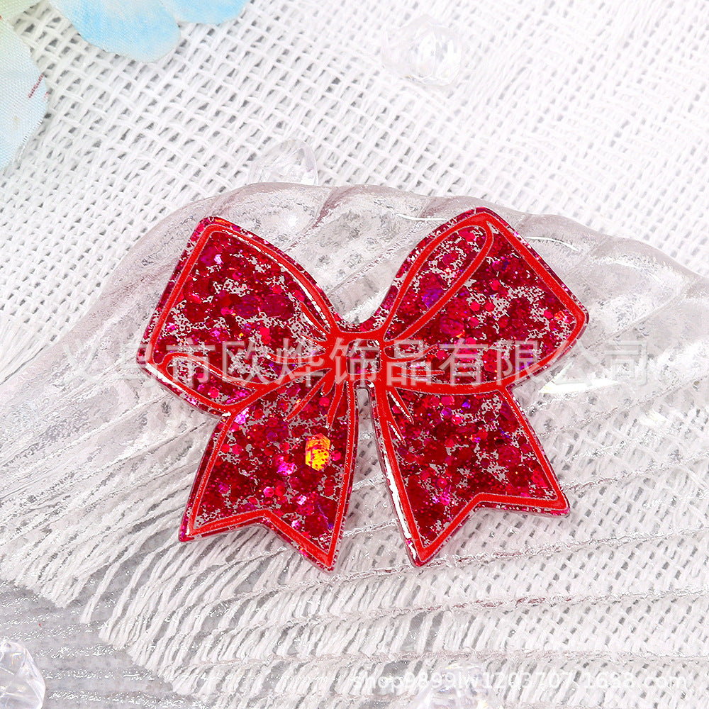 Wholesale 10pcs New cartoon bow bag accessories acrylic cute things DIY patch accessories