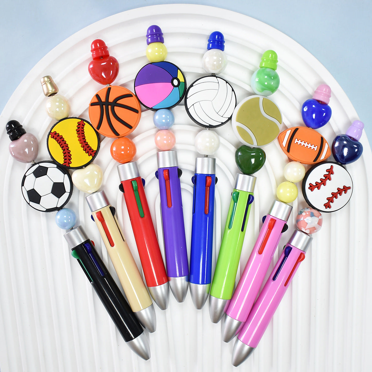 Wholesale Random 100pcs/pack  Ball sports series perforated thick patch soft rubber handmade burnt beads