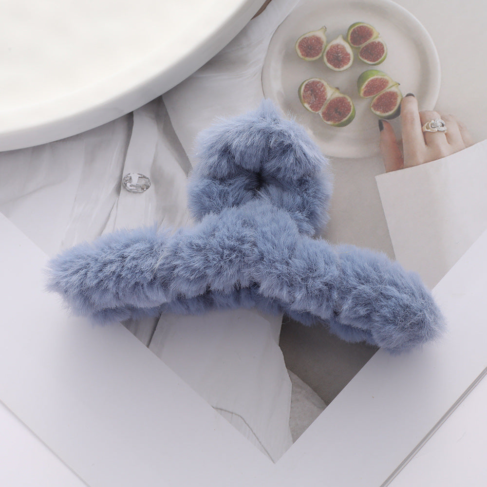 Wholesale autumn and winter plush head hair catch elegant temperament shark clip hair clip