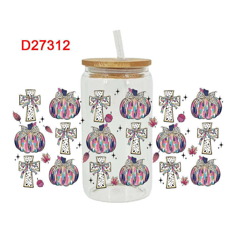 Wholesale Uv Transfer Sticker Glass Cup Sunflower  16oz Cup UV DTF Wraps