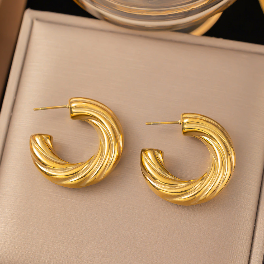 Wholesale Exaggerated Design Vintage Stainless Steel Earrings