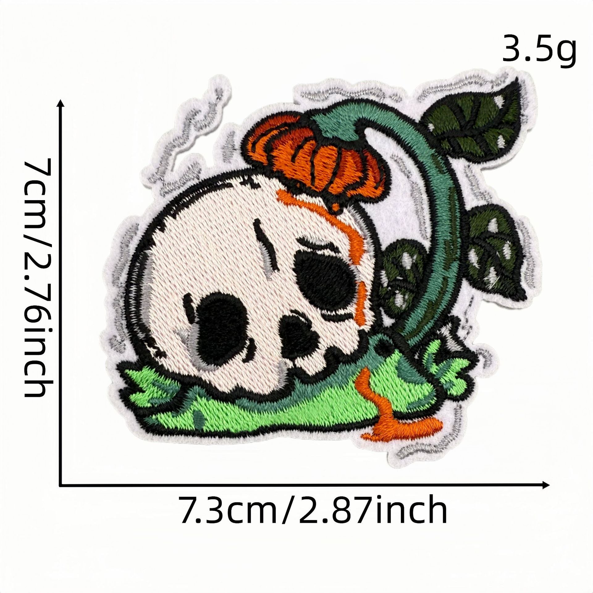 Wholesale Polyester Cartoon Skull Embroidered Patch Hot Melt Adhesive Backing DIY Clothing Bag Decorative Accessory Craft Supply