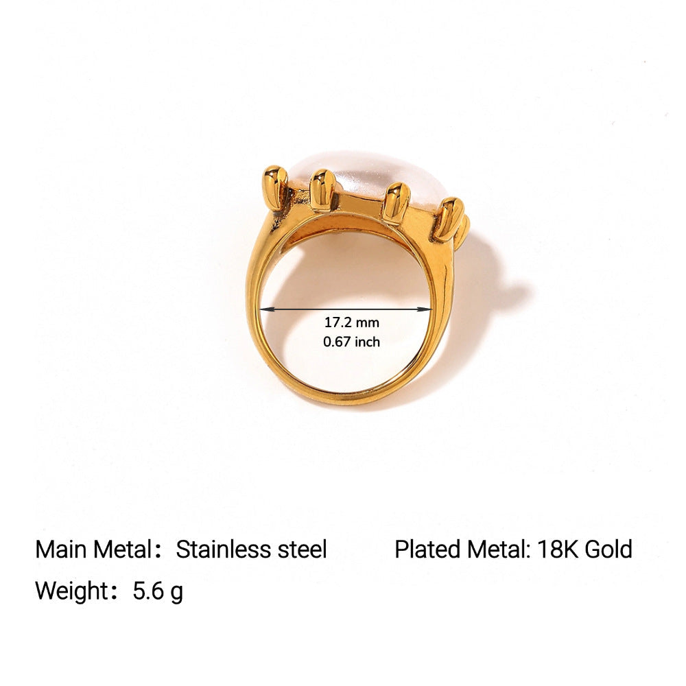 Wholesale Stainless steel ring plated with 18k gold