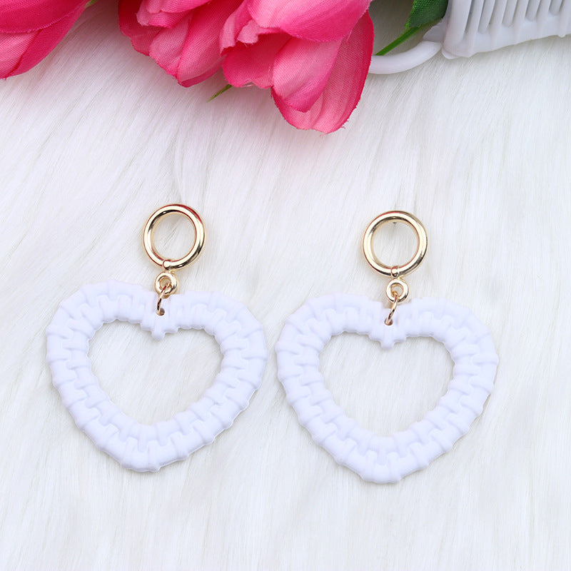 Pendientes de acrílico de color tejido de color caramelo al por mayor Pendientes acrílicos