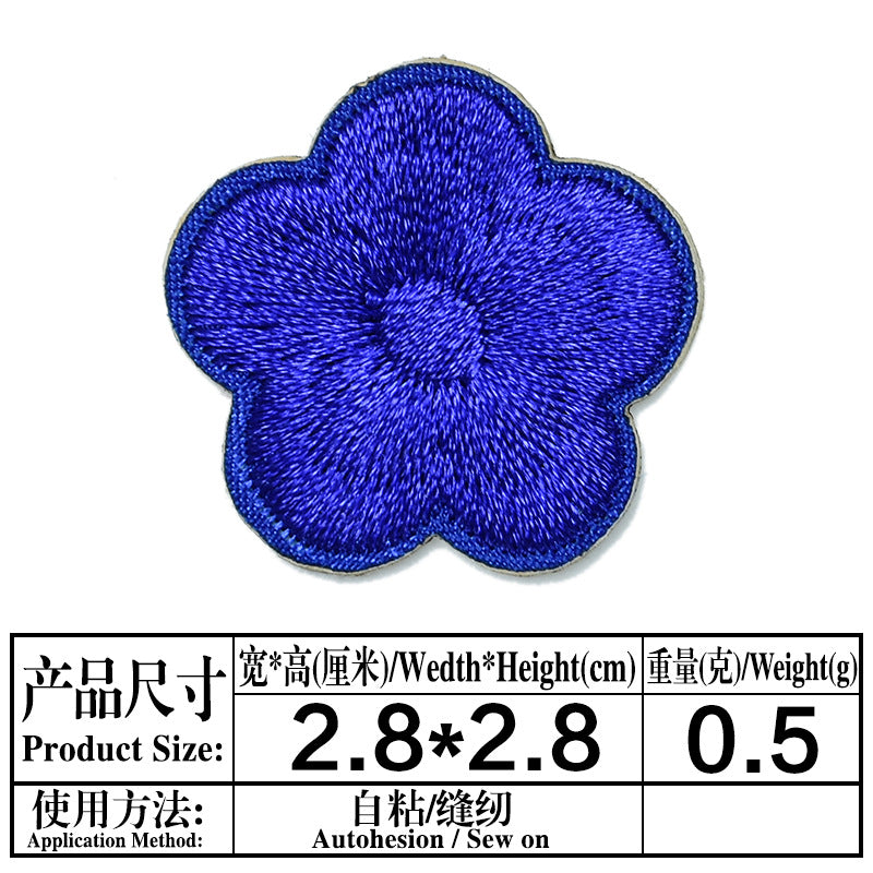 Wholesale Chic Embroidered Plum Blossom Patches Self Adhesive Flower Decorative Accents For Phone Cases Bags ets And Towels