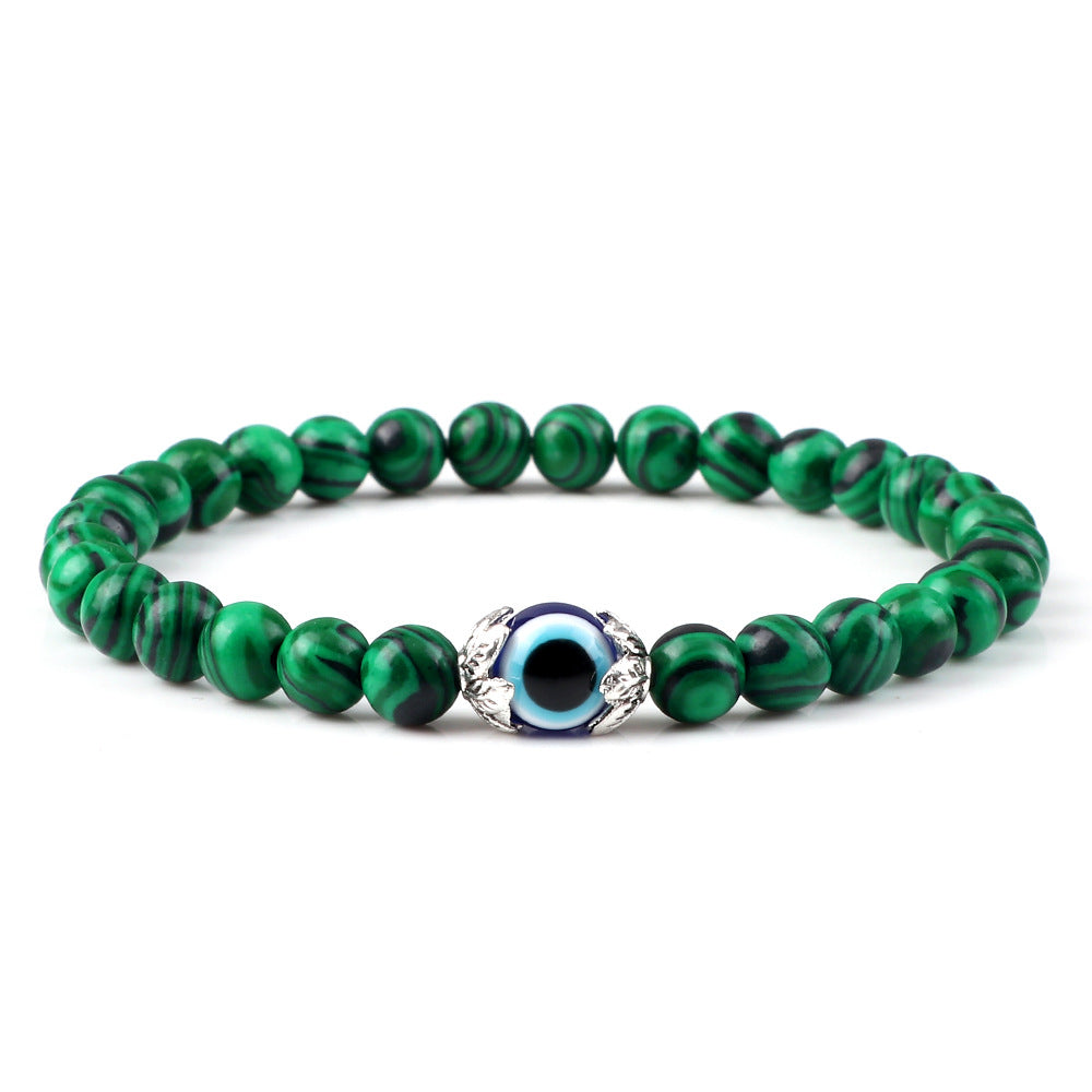 Wholesale  Devil' s Eye bracelet blue eye beads alloy flower holder bracelet