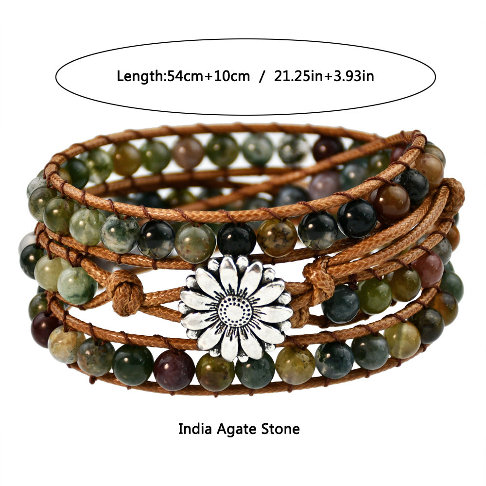 Wholesale Tem Explosive Natural Stone Hand-woven Bracelet