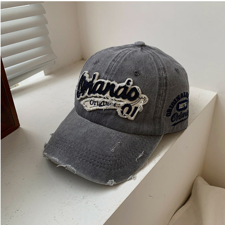 Wholesale Vintage Distressed Washed Ripped Denim Baseball Cap