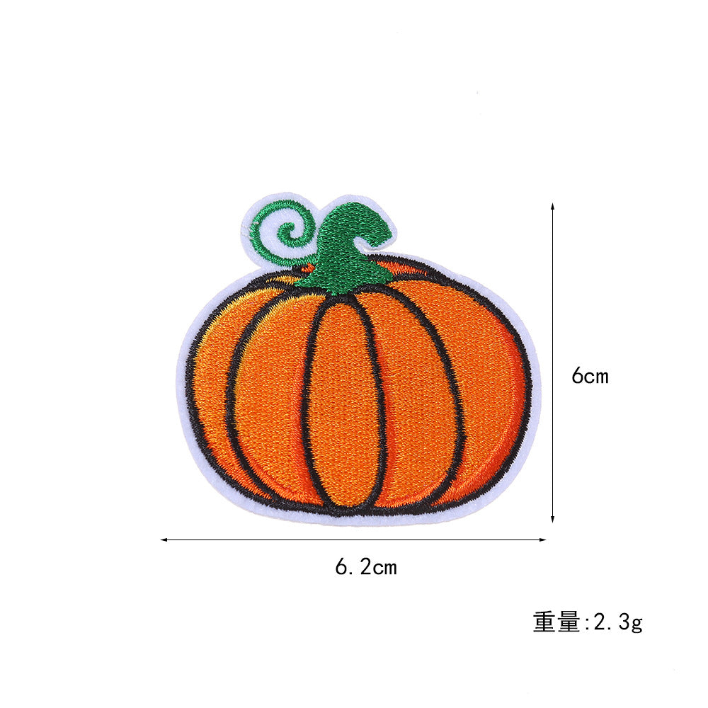 Wholesale Trendy  Pumpkin Embroidered Iron On Patches For Clothing Hats Bags Towels Fun DIY Craft Accessory
