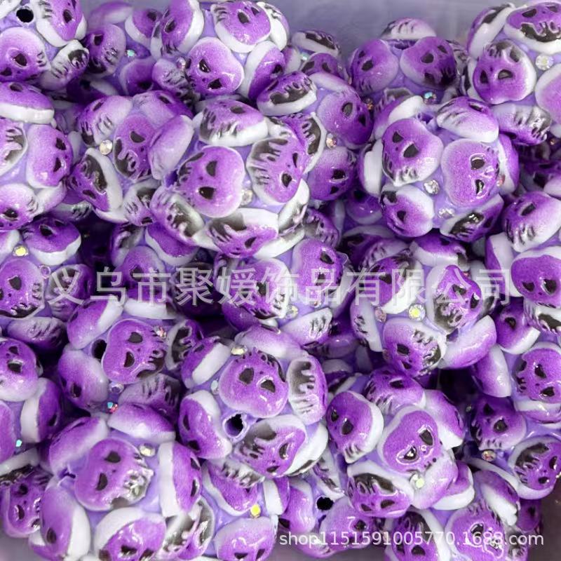Wholesale 20pcs  Ghost Head Wearable Straight Hole 3D Focal Beads