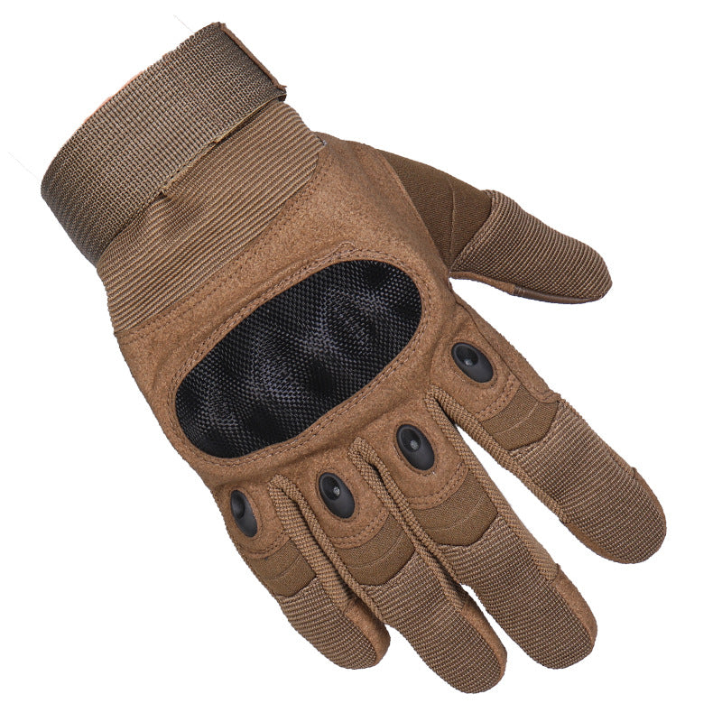 Wholesale Touch Screen Full Finger Carbon Fiber Shell Knuckle Protection Cut and Stab Resistant Gloves