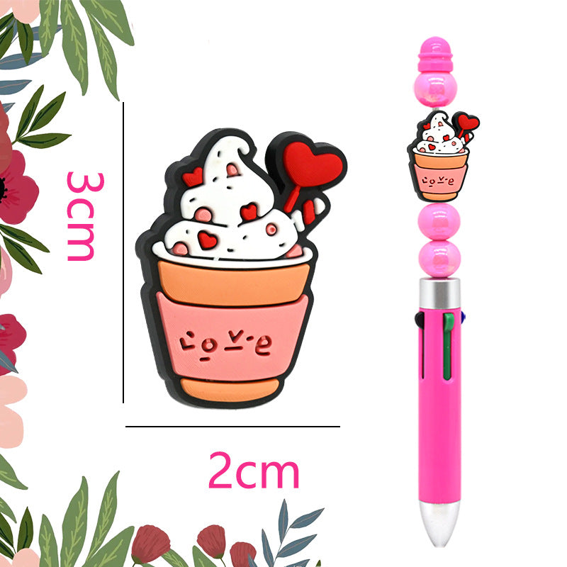 Wholesale Random100pcs LOVE  Beads Soft Rubber Focal Beads   Valentine' s Day